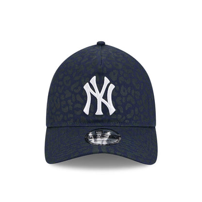 Pictured is this MLB Leopard New York Yankees 9TWENTY A-Frame cap in dark blue. 2