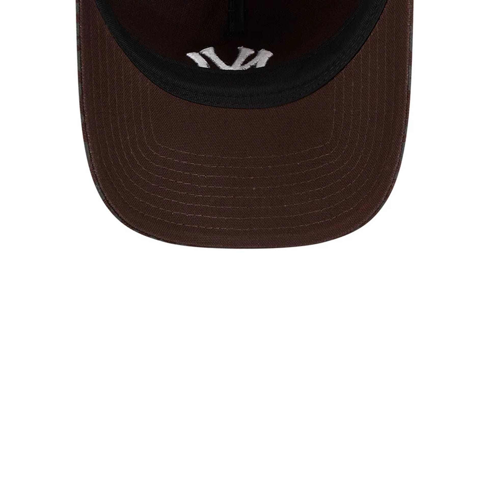 Pictured is this MLB Leopard New York Yankees 9TWENTY A-Frame cap in dark brown. 7