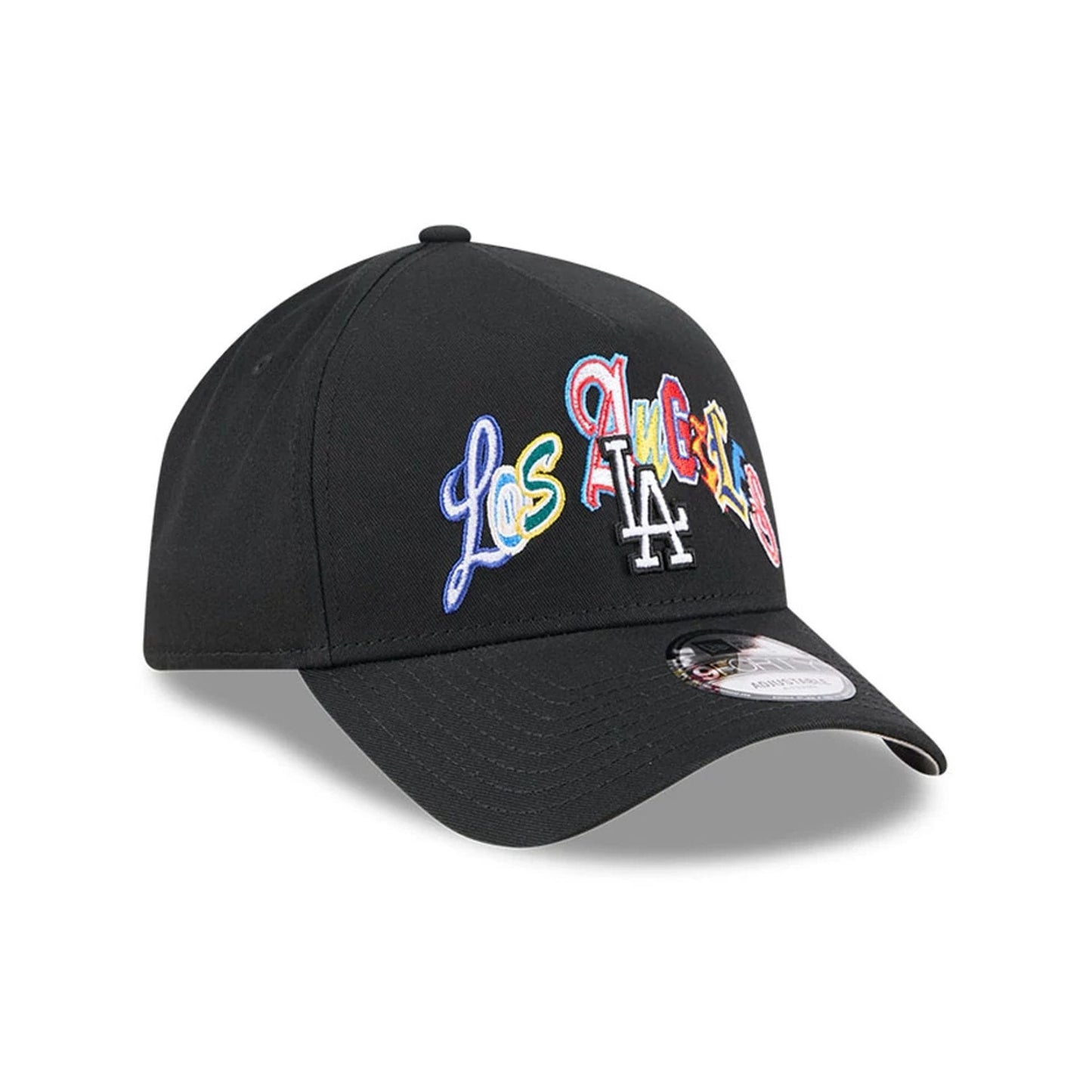Pictured is this MLB Multi Letter LA Dodgers 9FORTY A-Frame cap in black. 4