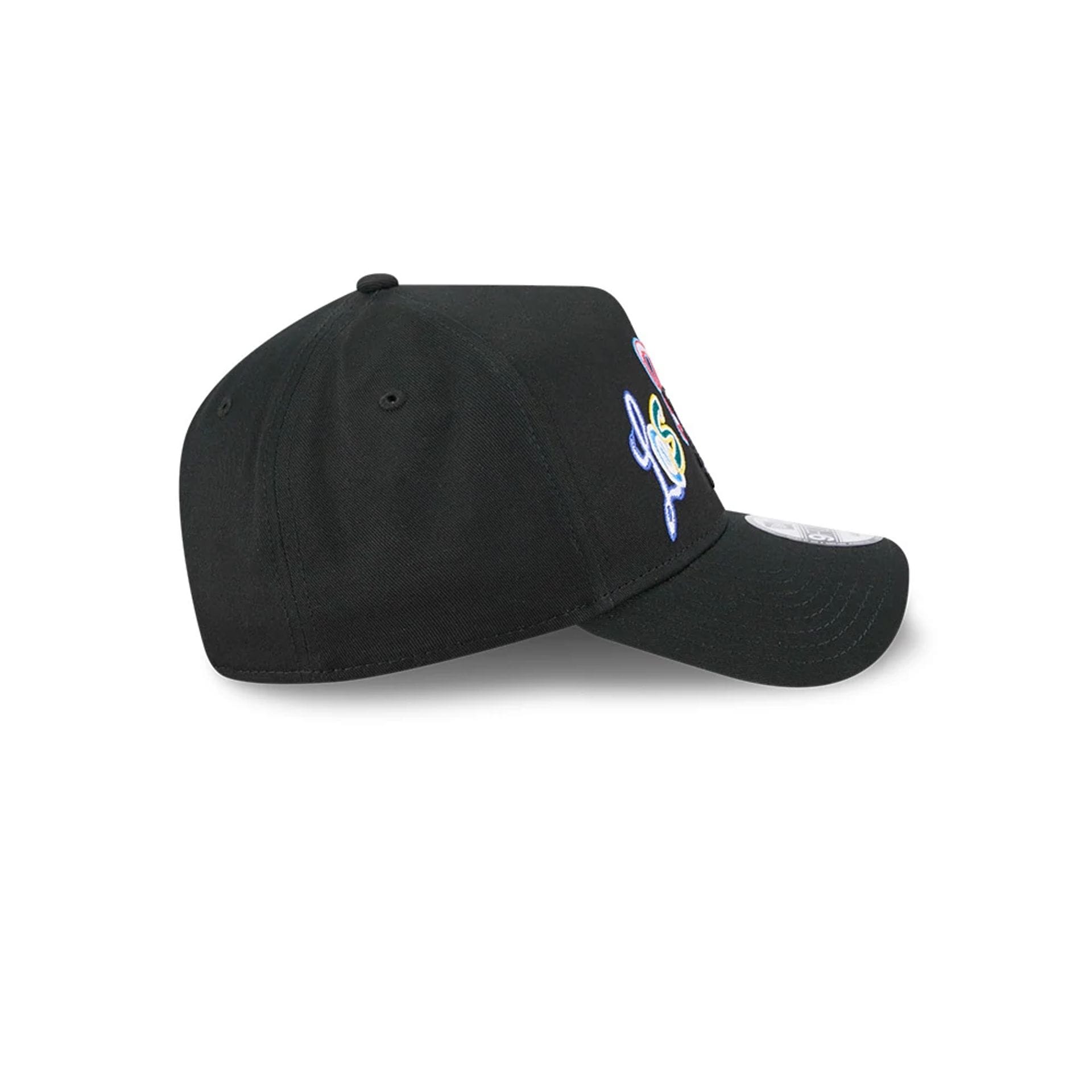 Pictured is this MLB Multi Letter LA Dodgers 9FORTY A-Frame cap in black. 6