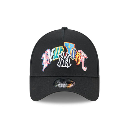 Pictured is this MLB Multi Letter New York Yankees 9FORTY A-Frame cap in black. 3