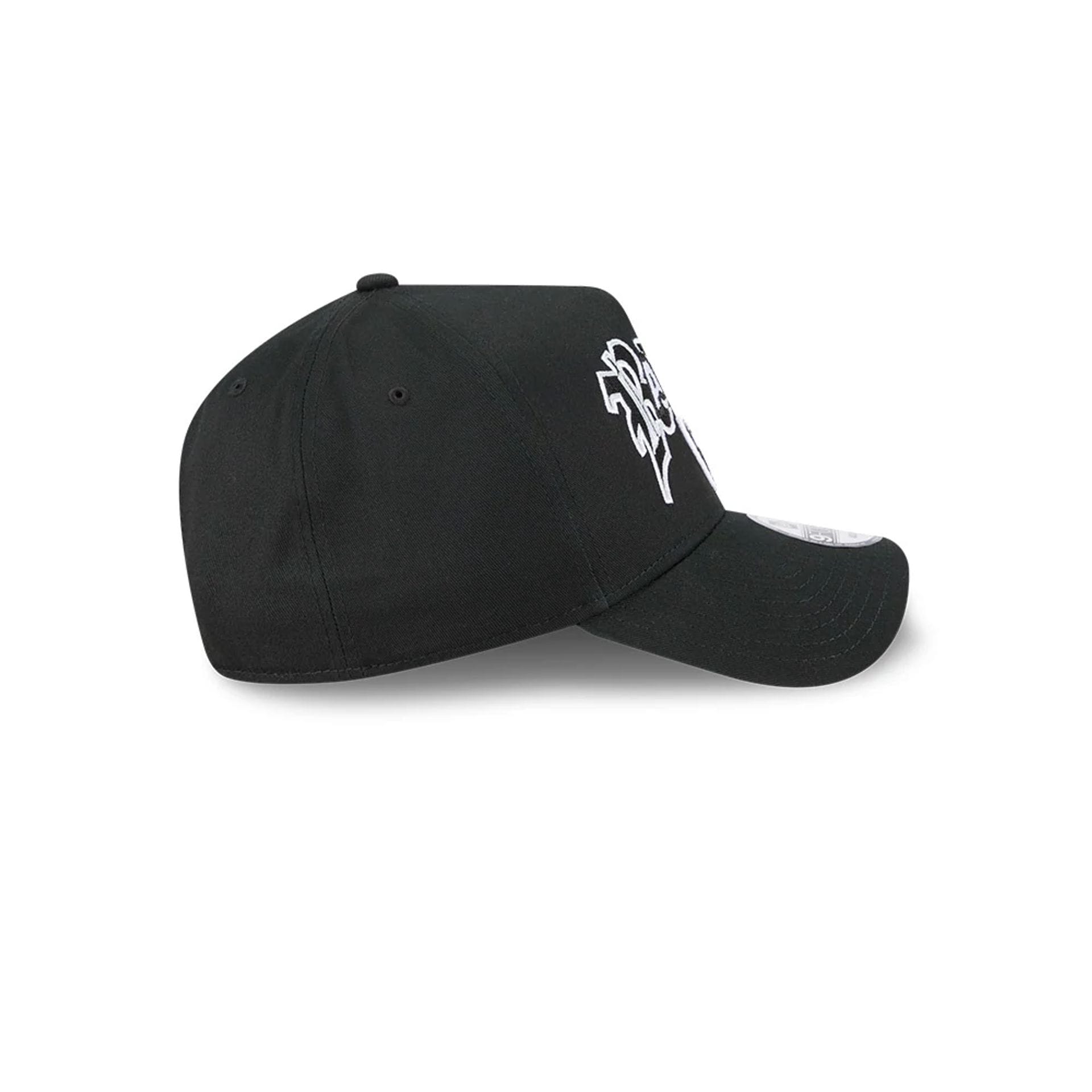 Pictured is this NBA Multi Letter Las Vegas Raiders 9FORTY A-Frame cap in black. 6