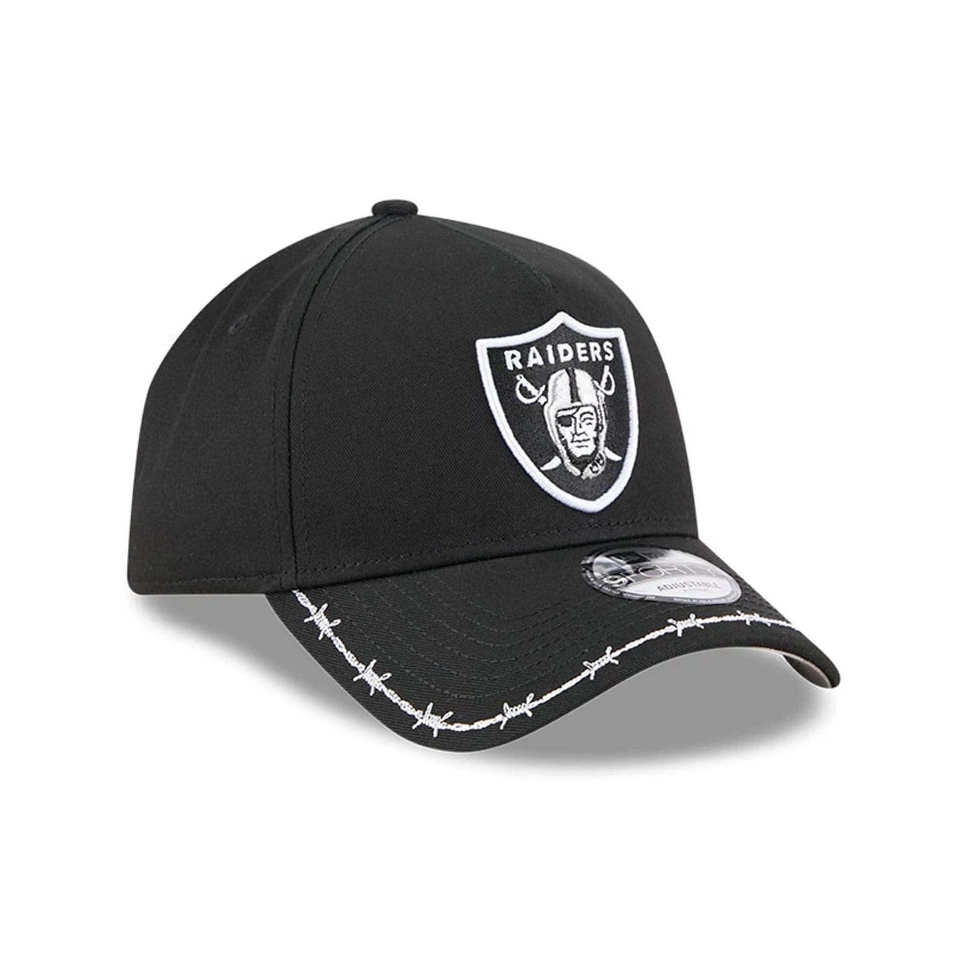 Pictured is this MLB Barb Visor Las Vegas Raiders 9FORTY A-Frame cap in black. 4