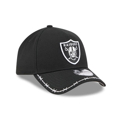 Pictured is this NFL Barb Visor Las Vegas Raiders 9FORTY A-Frame cap in black. 4