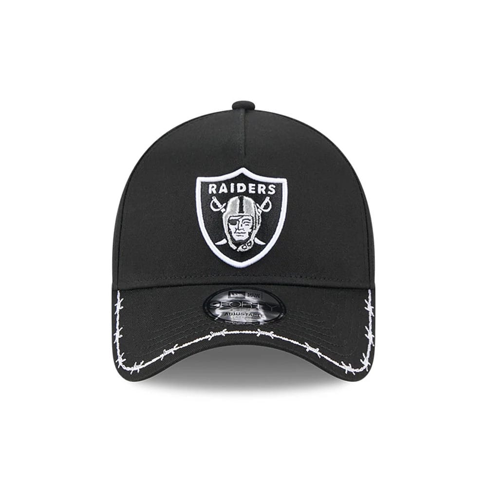 Pictured is this MLB Barb Visor Las Vegas Raiders 9FORTY A-Frame cap in black. 3