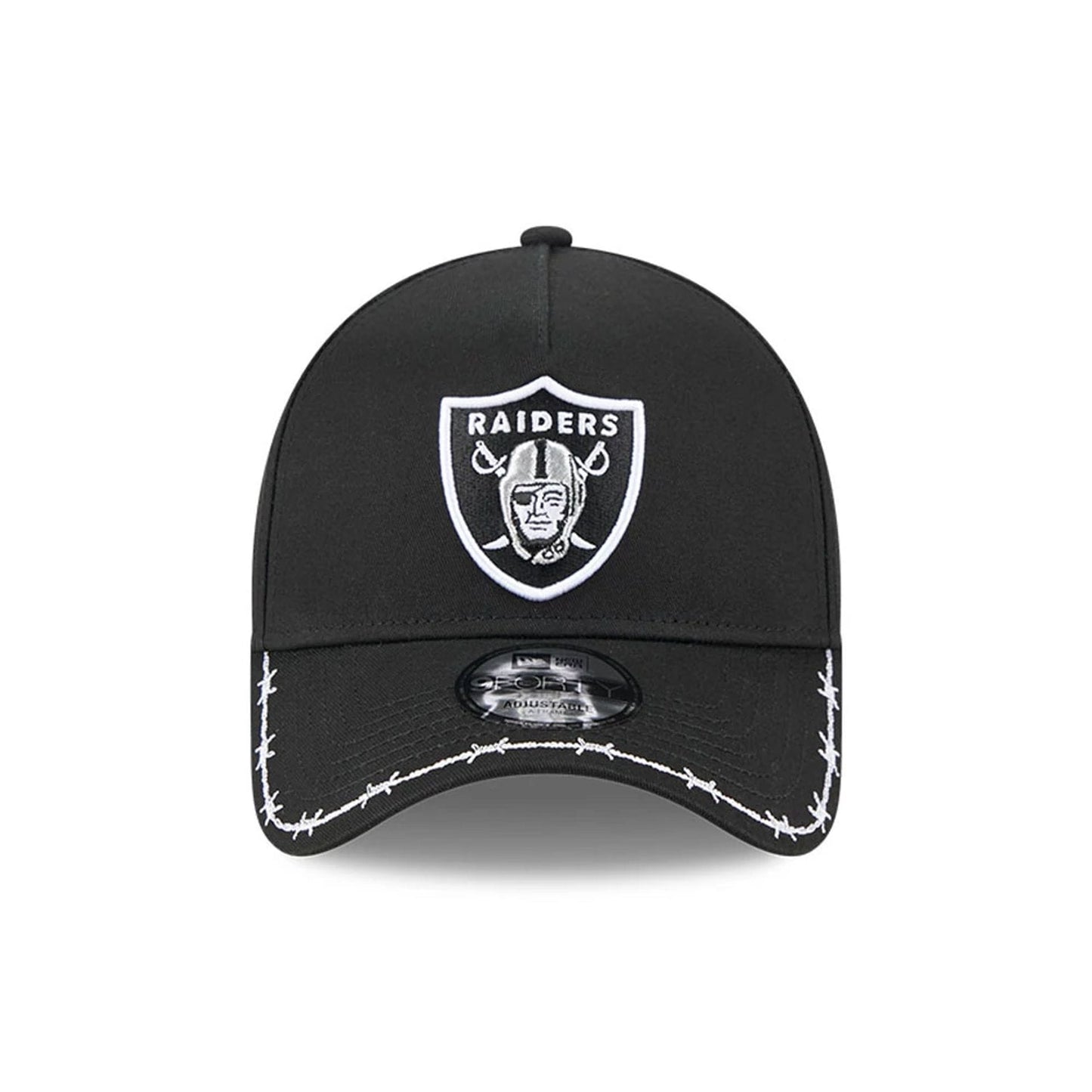 Pictured is this MLB Barb Visor Las Vegas Raiders 9FORTY A-Frame cap in black. 3