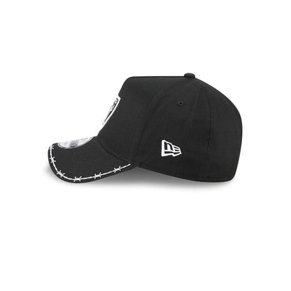 Pictured is this MLB Barb Visor Las Vegas Raiders 9FORTY A-Frame cap in black. 5