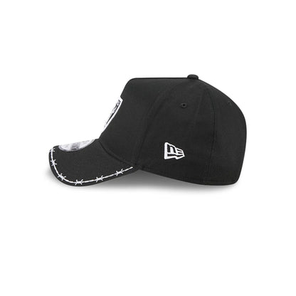 Pictured is this MLB Barb Visor Las Vegas Raiders 9FORTY A-Frame cap in black. 5