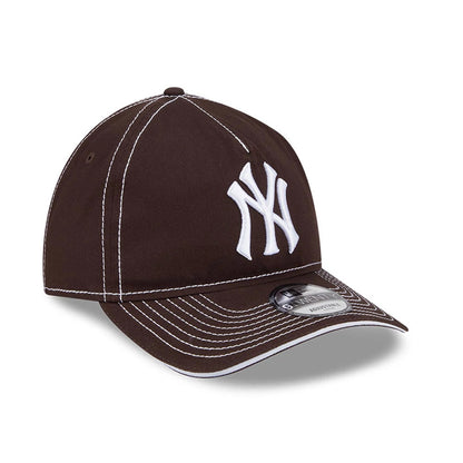 Pictured is this MLB Contrast New York Yankees 9TWENTY A-Frame cap in dark brown. 3