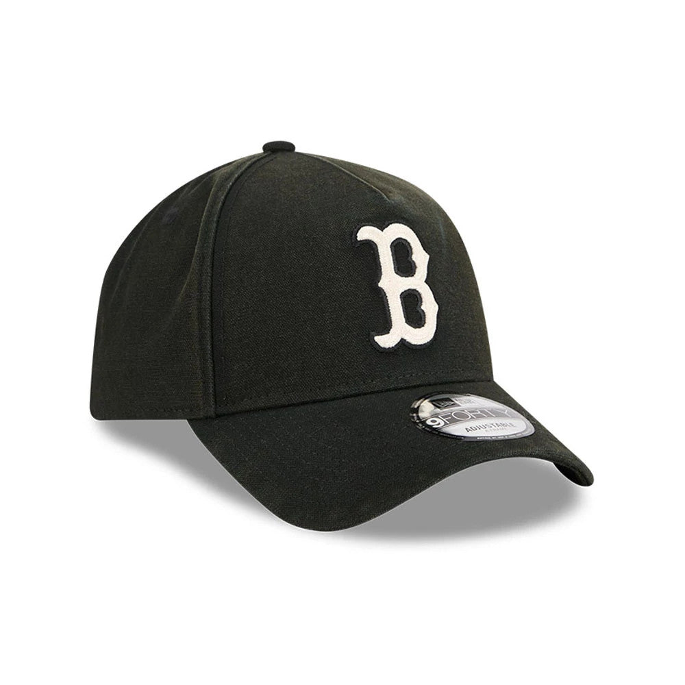 Pictured is this MLB Washed Canvas Boston Red Sox 9FORTY A-Frame cap in black. 3