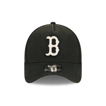 Pictured is this MLB Washed Canvas Boston Red Sox 9FORTY A-Frame cap in black. 2