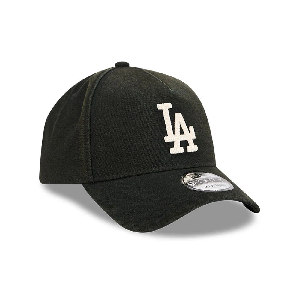 Pictured is this MLB Washed Canvas LA Dodgers 9FORTY A-Frame cap in black. 3