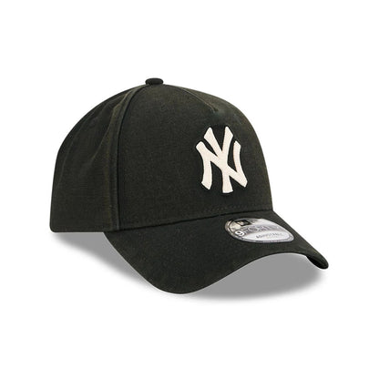 Pictured is this MLB Washed Canvas New York Yankees 9FORTY A-Frame cap in black. 3