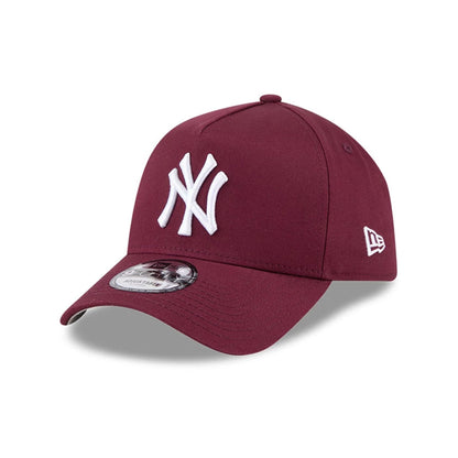 Pictured is this MLB Autumn Mix New York Yankees 9FORTY A-Frame cap in dark red. 4