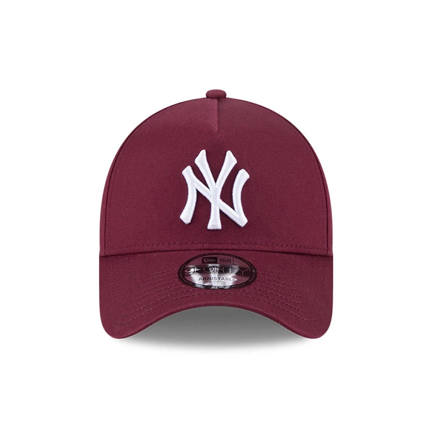 Pictured is this MLB Autumn Mix New York Yankees 9FORTY A-Frame cap in dark red. 3