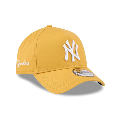 Pictured is this MLB Autumn Mix New York Yankees 9FORTY A-Frame cap in dark yellow. 1