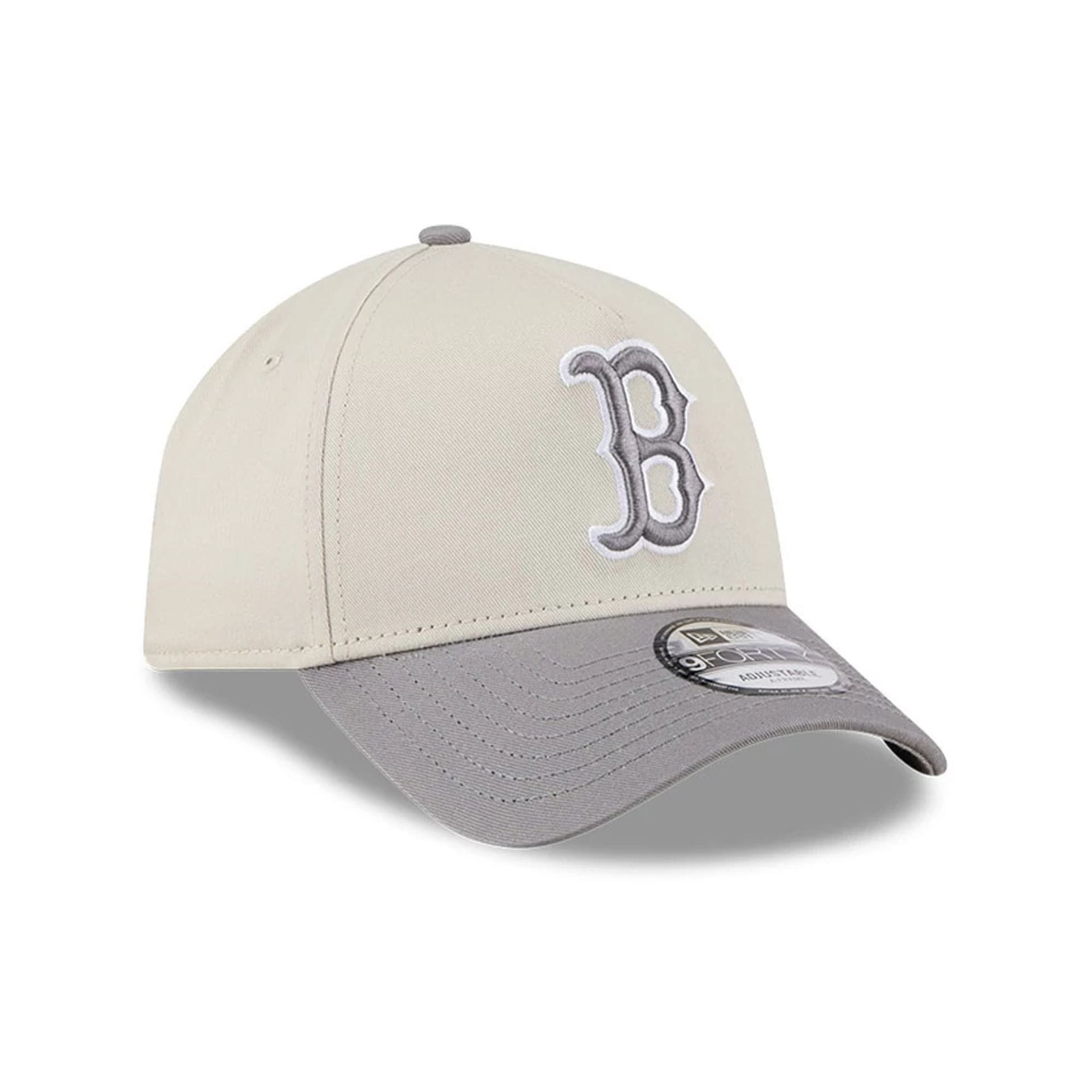 Pictured is this MLB Stone Storm Boston Red Sox 9FORTY A-Frame cap in light beige. 3