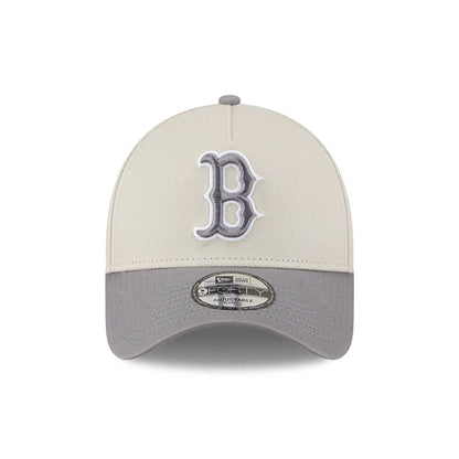 Pictured is this MLB Stone Storm Boston Red Sox 9FORTY A-Frame cap in light beige. 2