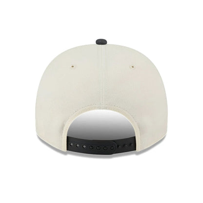 Pictured is this MLB Chrome LA Dodgers 9FIFTY A-Frame Snapback cap in cream. 7