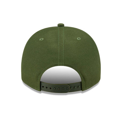 Pictured is this NFL Rifle Green Las Vegas Raiders 9FIFTY A-Frame Snapback cap in dark green. 7
