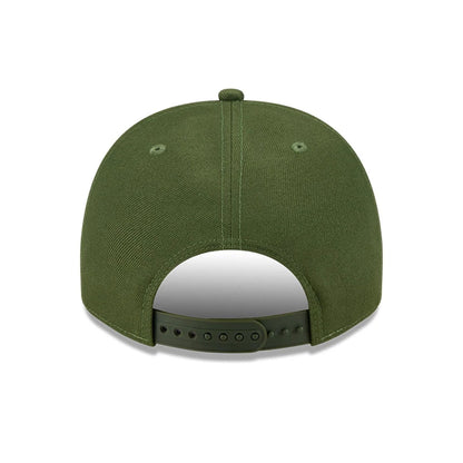 Pictured is this NFL Rifle Green Las Vegas Raiders 9FIFTY A-Frame Snapback cap in dark green. 7
