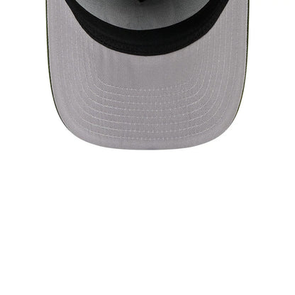 Pictured is this NFL Rifle Green Las Vegas Raiders 9FIFTY A-Frame Snapback cap in dark green. 2