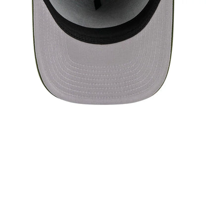 Pictured is this NHL Rifle Green Anaheim Ducks 9FIFTY A-Frame Snapback cap in dark green. 2