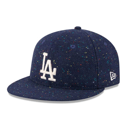 Pictured is this MLB Speckled Wool LA Dodgers Retro Crown 9FIFTY cap in open blue. 1