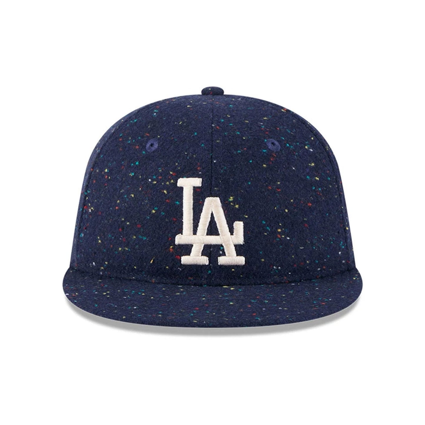 Pictured is this MLB Speckled Wool LA Dodgers Retro Crown 9FIFTY cap in open blue. 3