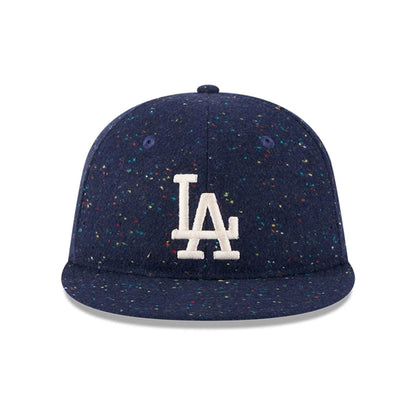 Pictured is this MLB Speckled Wool LA Dodgers Retro Crown 9FIFTY cap in open blue. 3