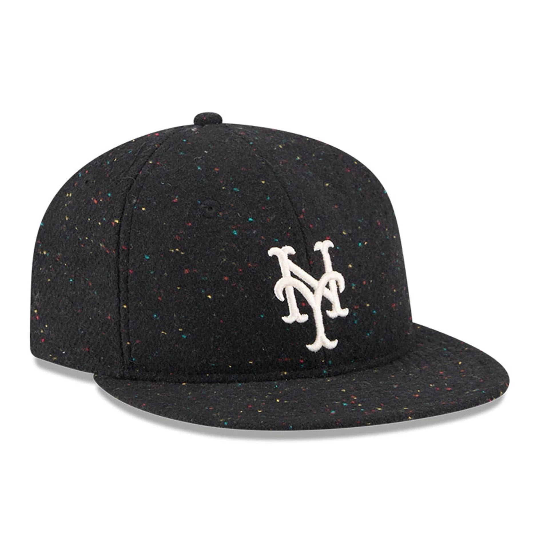 Pictured is this MLB Speckled Wool New York Mets Retro Crown 9FIFTY cap in black. 4