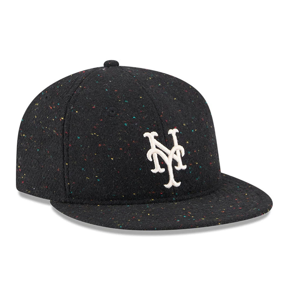 Pictured is this MLB Speckled Wool New York Mets Retro Crown 9FIFTY cap in black. 4