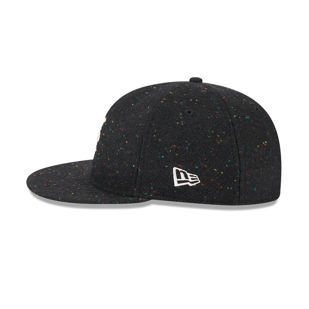 Pictured is this MLB Speckled Wool New York Mets Retro Crown 9FIFTY cap in black. 7