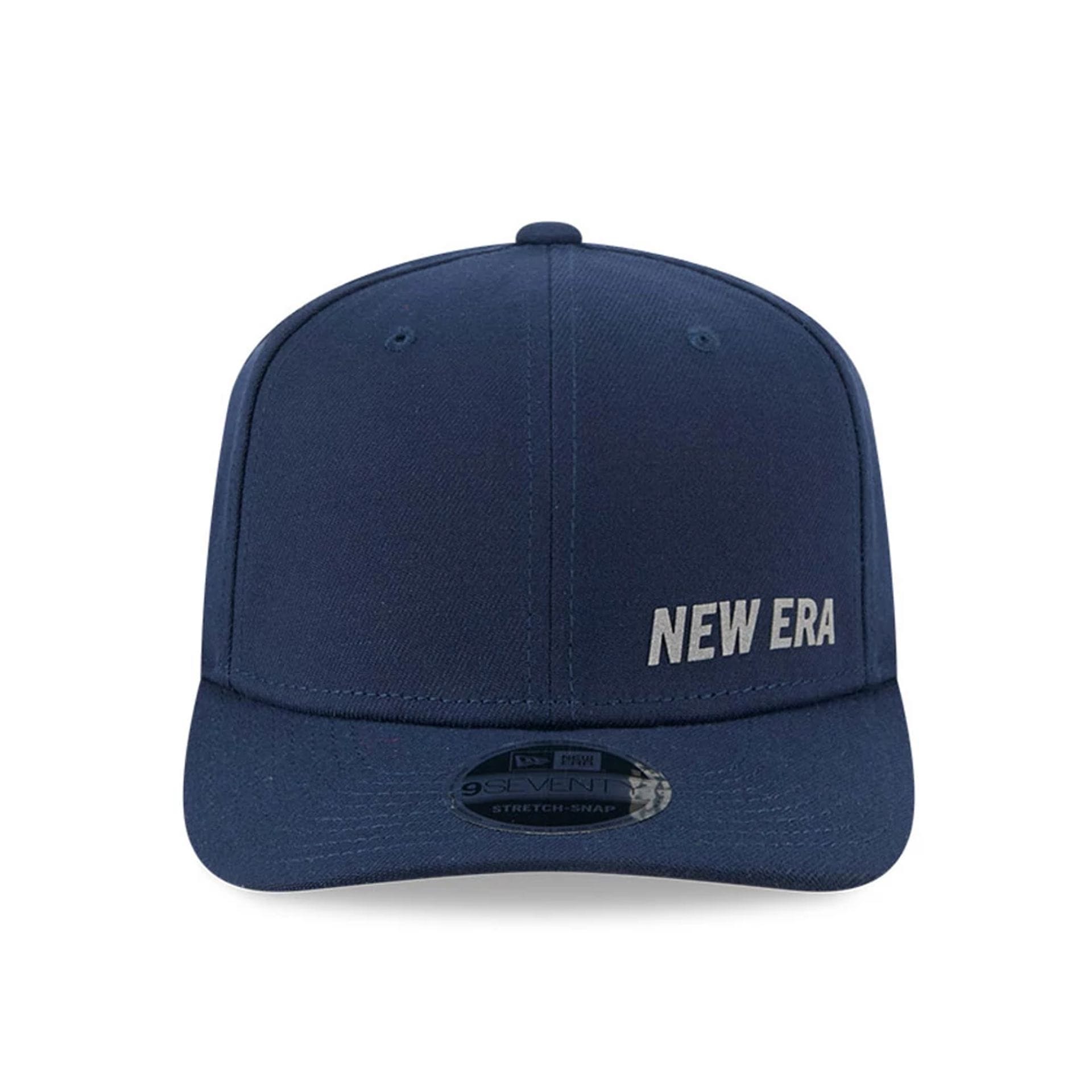 Pictured is this New Era Flawless 9SEVENTY Stretch Snap cap in dark blue. 3