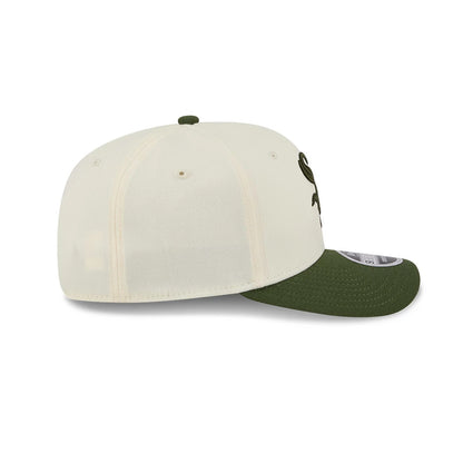 Pictured is this MLB Rifle Green Chicago White Sox 9SEVENTY Stretch Snap cap in white. 6