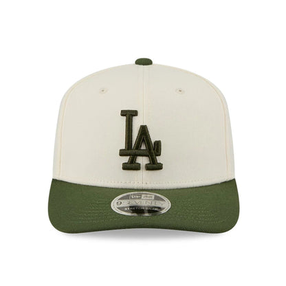 Pictured is this MLB Rifle Green LA Dodgers 9SEVENTY Stretch Snap cap in white. 3