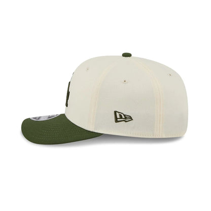 Pictured is this MLB Rifle Green LA Dodgers 9SEVENTY Stretch Snap cap in white. 5
