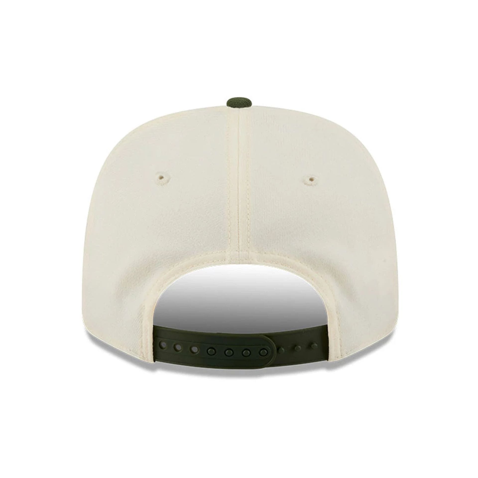 Pictured is this MLB Rifle Green LA Dodgers 9SEVENTY Stretch Snap cap in white. 7