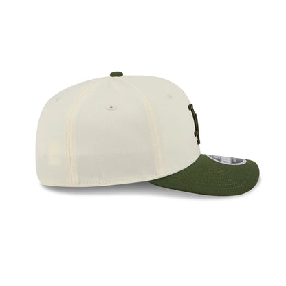 Pictured is this MLB Rifle Green LA Dodgers 9SEVENTY Stretch Snap cap in white. 6