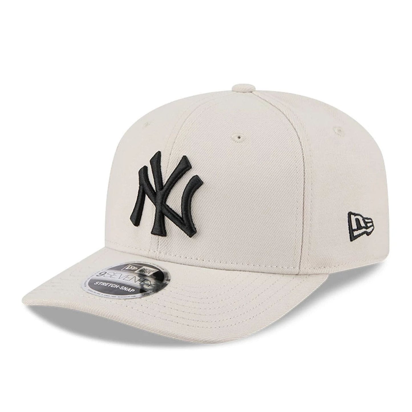 Pictured is this MLB New York Yankees 9SEVENTY Stretch Snap cap in light beige. 1
