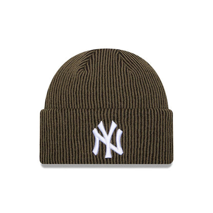 Pictured is this MLB Rib New York Yankees Cuff Knit Beanie hat in Dark Green. 1
