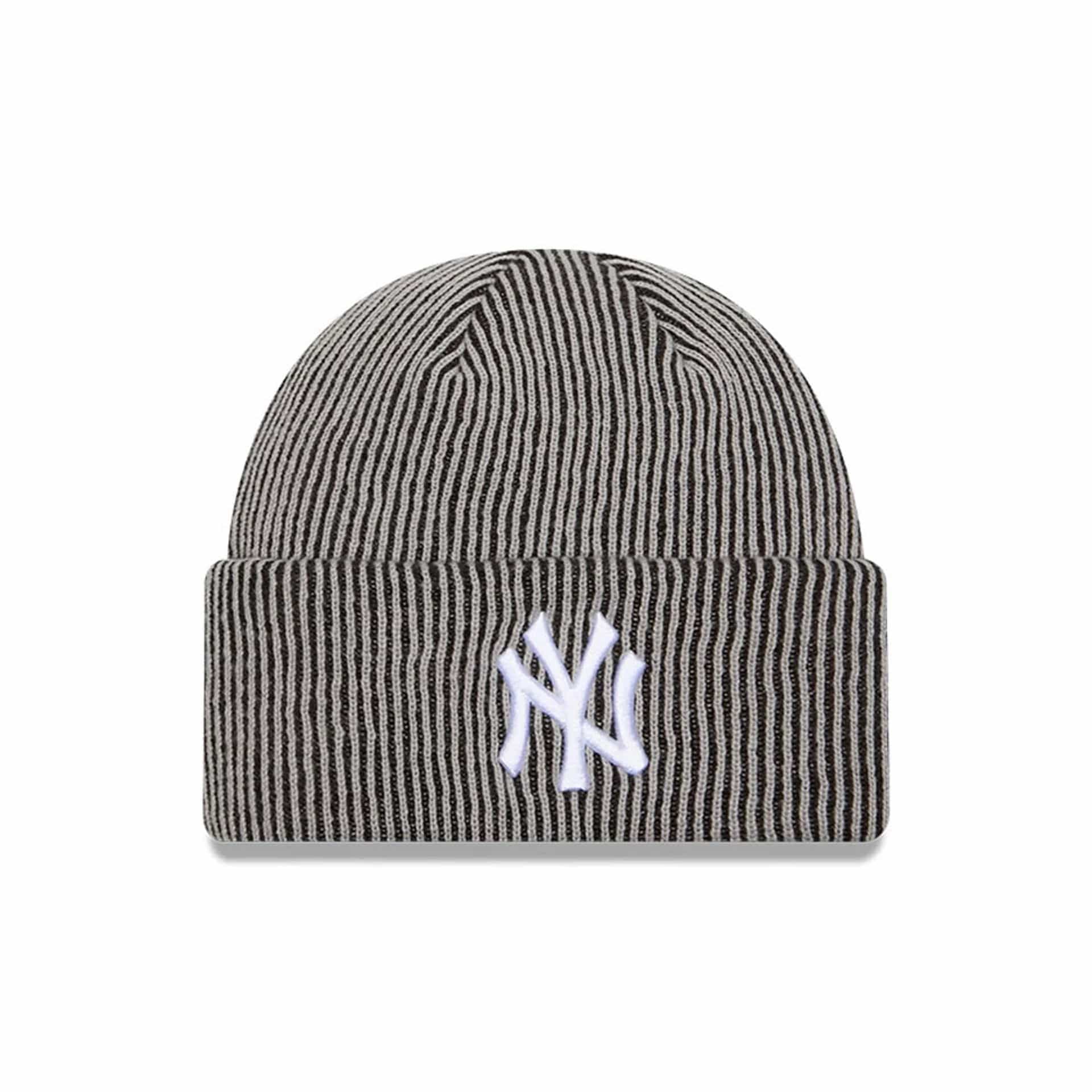 MLB Rib New York Yankees Grey Cuff Knit Beanie Hat | NEC UK