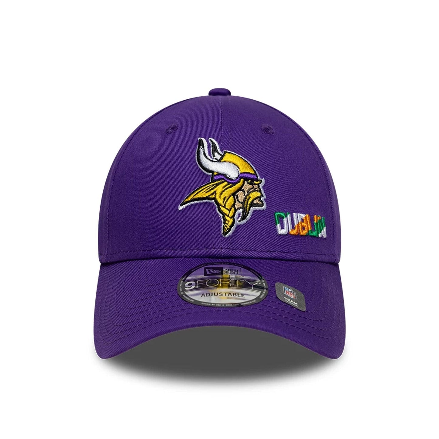 This is a Minnesota Vikings NFL International Series Games Dublin 2025 Purple 9FORTY Adjustable Cap 3