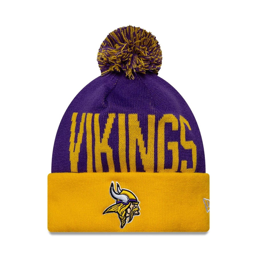 This is a Minnesota Vikings NFL International Series Games Dublin 2025 Purple Cuff knit Beanie Hat 1