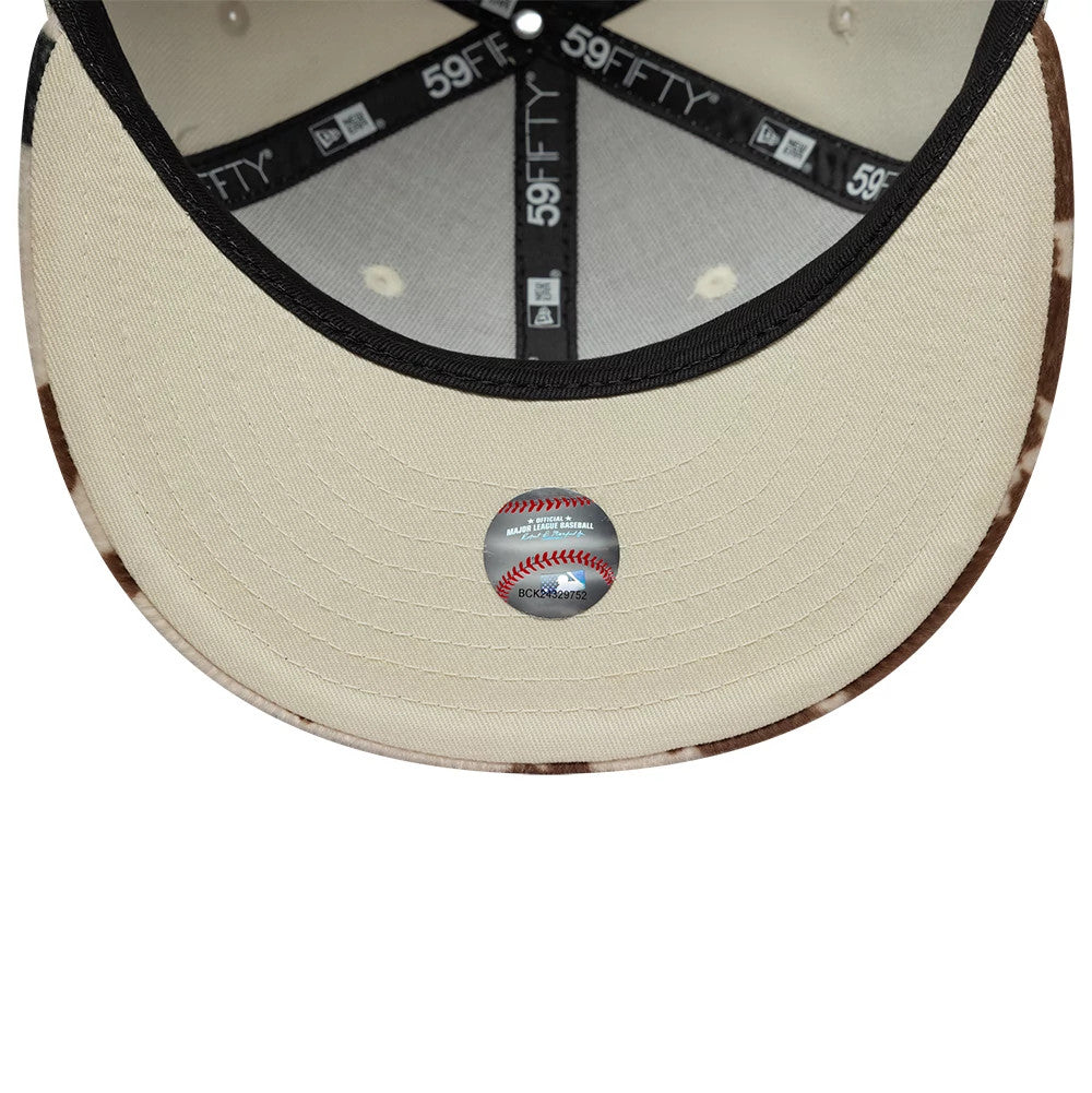 This is a New York Yankees Animal Print Beige 59FIFTY Fitted Cap 7