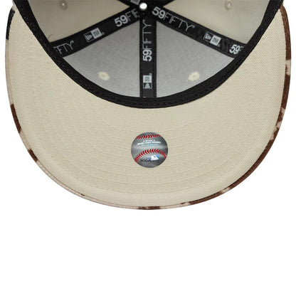 This is a New York Yankees Animal Print Beige 59FIFTY Fitted Cap 7