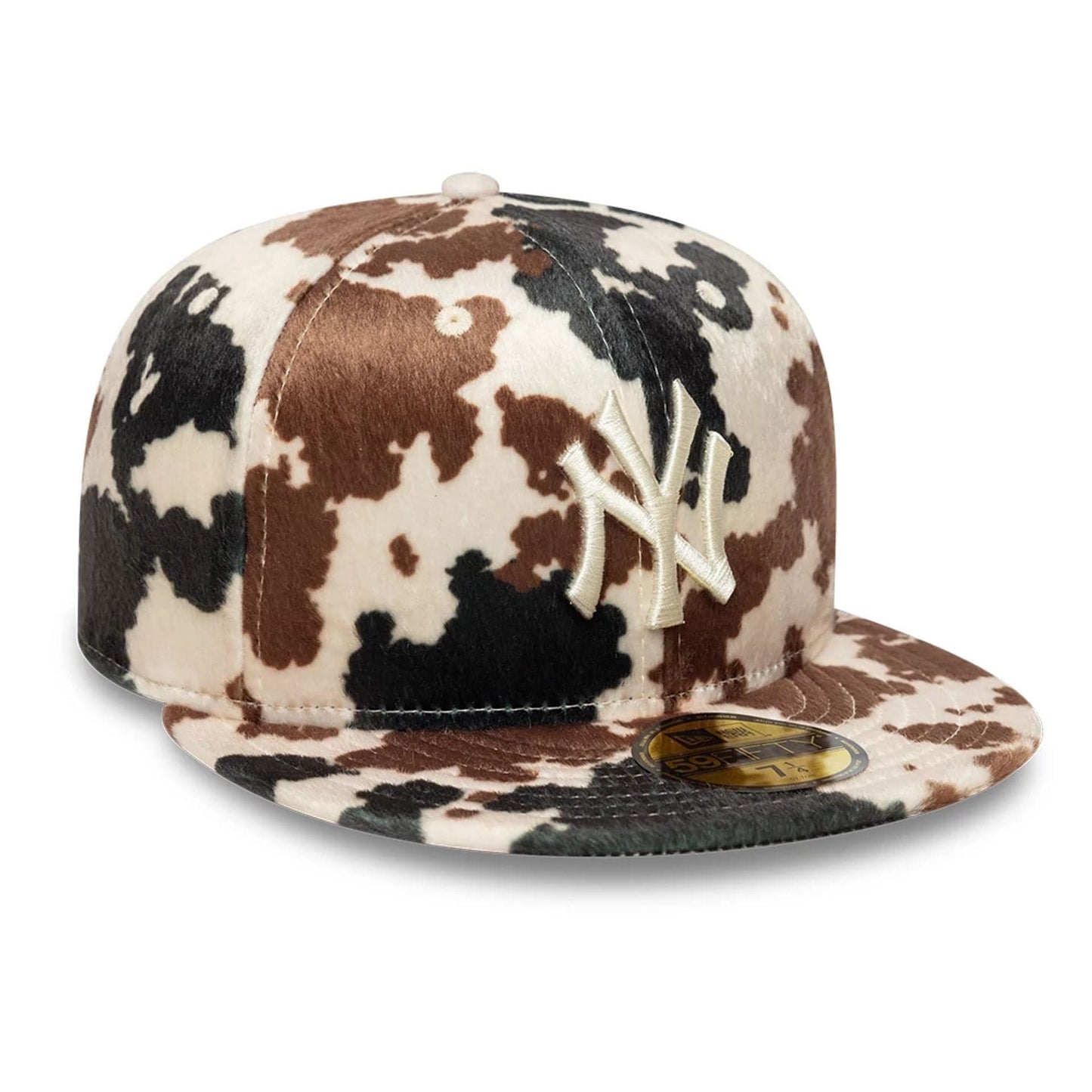 This is a New York Yankees Animal Print Cow Beige 59FIFTY Fitted Cap 4