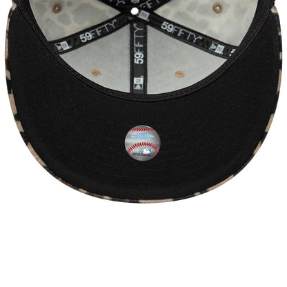 This is a New York Yankees Animal Print Leopard Black 59FIFTY Fitted Cap 2