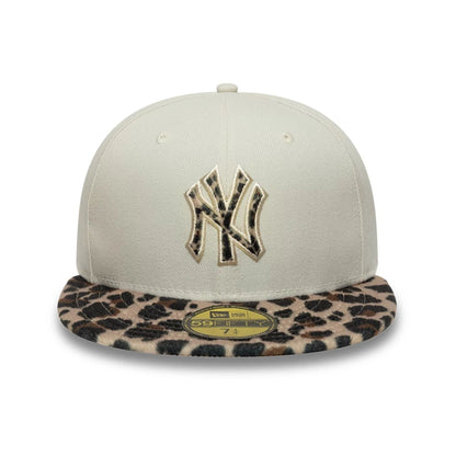 This is a New York Yankees Animal Print Leopard Beige 59FIFTY Fitted Cap 2