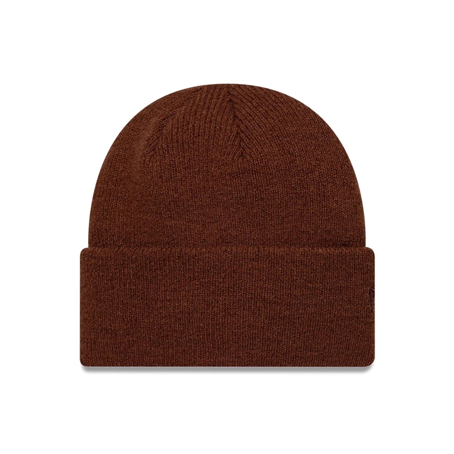 Pictured is this New Era Borg Cuff knit Beanie hat in dark brown. 1